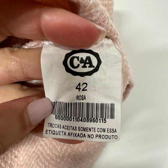 C&A Duda Beat Pink Tweed Pleated Mini Skirt Size Small Preppy Rosa Boucle - Picture 8 of 11